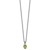 Diamond2deal Sterling Silver With 14k Accent Oval Peridot And Diamond Pendant Necklace
