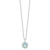 Diamond2deal Sterling Silver With 14k Accent Rhodium-plated Sky Blue And White Topaz Pendant Necklace