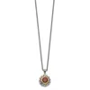 Diamond2deal Sterling Silver With 14k Accent Round Garnet Pendant Necklace