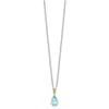 Diamond2deal Sterling Silver With14k Accent Rhodium-plated Sky Blue Topaz And Peridot Pendant Necklace