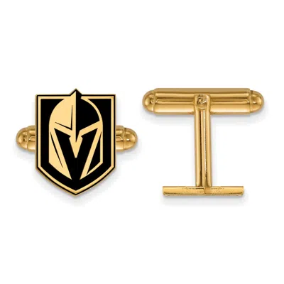 Diamond2deal Sterling Silver Yellow Gold Plated Vegas Golden Knights Cuff Links