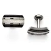 Diamond2deal Titanium Black Ti Sterling Silver Polished Cuff Links