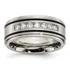 Diamond2deal Titanium Brushed Polished And Enameled 1/2 Ct Diamond Band Ring
