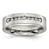 Diamond2deal Titanium Polished 1/2 Ct Tw. Diamond Band Ring