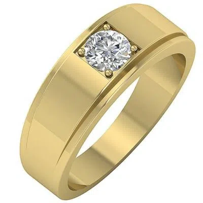 Pre-owned Diamondforgood Men's Wedding Ring Si1 0.50ct Natural Diamond Prong Set 14k Whithe Gold 7.45mm In White