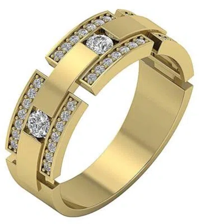 Pre-owned Diamondforgood Natural Round Diamond 14k Gold Designer Anniversary Men's Ring Si1 0.85 Carat In White