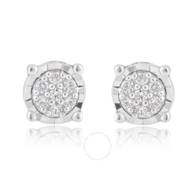Diamondmuse 0.10 Cttw Diamond Composite Stud Earring In Sterling Silver (i-j In Metallic