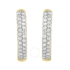 DIAMONDMUSE DIAMONDMUSE 0.25 CARAT YELLOW GOLD PLATED STERLING SILVER DIAMOND HUGGIES EARRINGS FOR WOMEN
