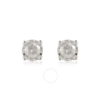 Diamondmuse 0.40 Cttw Women's Diamond Stud Earrings In Sterling Silver (i-j In White
