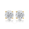 DIAMONDMUSE DIAMONDMUSE 0.50 CARAT T.W. ROUND WHITE DIAMOND WOMEN'S STUD EARRINGS IN YELLOW OVER STERLING SILVER