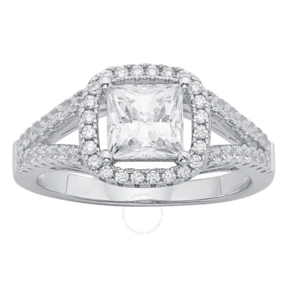 Diamondmuse 0.60 Carat T.g.w. Swarovski Crystal And Cubic Zirconia Women's Engagement Ring In Sterli In White