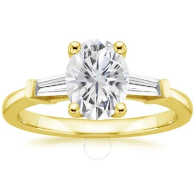 Diamondmuse 0.88 Cttw Yellow Gold Plated Over Sterling Silver Oval Swarovski Diamond Engagement Ring