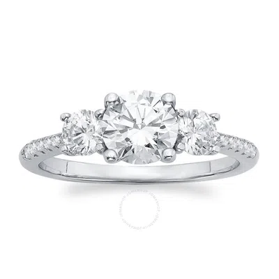 Diamondmuse 0.60 Carat T.g.w. Australian Crystal And Cz Engagement Ring For Women In Sterling Silver In Metallic
