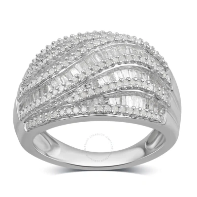 Diamondmuse 1.00 Cttw Diamond Fashion Anniversary Ring In Sterling Silver (i-j In Metallic