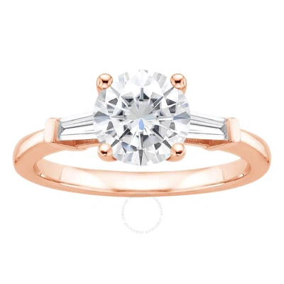 Diamondmuse 1.00 Cttw Rose Gold Plated Over Sterling Silver Round Swarovski Diamond Engagement Ring In Pink