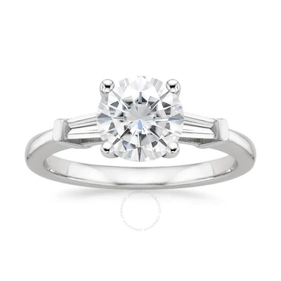 Diamondmuse 1.00 Cttw Round Swarovski Diamond Women's Engagement Ring In Sterling Silver In White