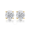 DIAMONDMUSE DIAMONDMUSE 1.25 CARAT T.W. ROUND WHITE DIAMOND YELLOW GOLD OVER STERLING SILVER STUD EARRINGS FOR W