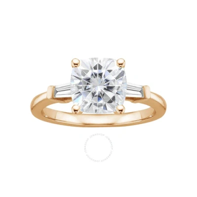 Diamondmuse 1.33 Cttw Rose Gold Plated Over Sterling Silver Cushion Cut Swarovski Diamond Engagement In Pink