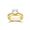DIAMONDMUSE DIAMONDMUSE 1.33 CTTW YELLOW GOLD PLATED OVER STERLING SILVER ROUND SWAROVSKI DIAMOND WOMEN'S BRIDAL