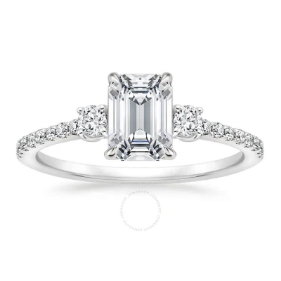 Diamondmuse 2.50 Cttw Emerald Swarovski Sterling Silver Engagement Ring For Women In Metallic