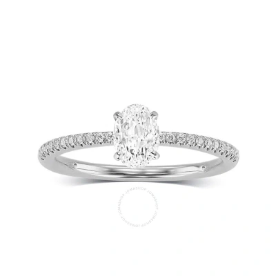 Diamondmuse 2.60 Cttw Oval Swarovski Diamonds White Solitaire Engagement Ring In Sterling Silver