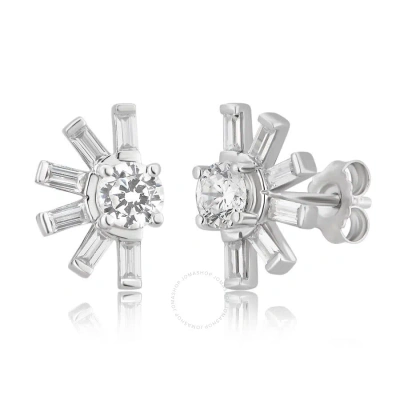 Diamondmuse 2.75 Carat T.w. White Cubic Zirconia Women's Fashion Earrings In Sterling Silver