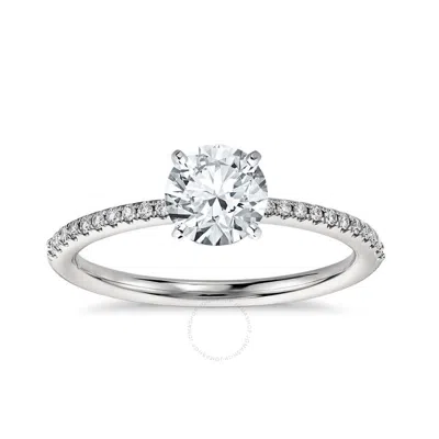 Diamondmuse 2.00 Cttw Round Swarovski White Solitaire Diamond Engagement Ring In Sterling Silver In Metallic