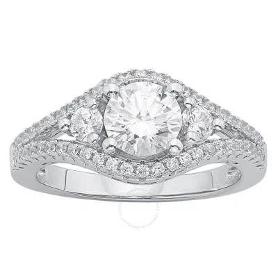 Diamondmuse 2.70 Carat T.g.w. Swarovski Crystal And Cubic Zirconia Fashion Engagement Ring In Sterli In Metallic