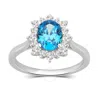DIAMONDMUSE DIAMONDMUSE 2.75 CTTW SWISS BLUE CUBIC ZIRCONIA STERLING SILVER ENGAGEMENT FOR WOMEN