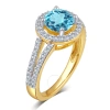 DIAMONDMUSE DIAMONDMUSE CREATED BLUE TOPAZ GEMSTONE BIRTHSTONE STERLING SILVER RING FOR WOMEN