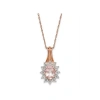 Diamondmuse Diamond Muse 0.034 Cttw 10kt Rose Gold Morganite Diamond Accent Pendant Necklace For Women In Pink