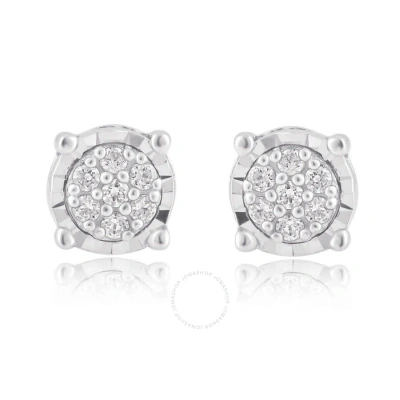 Diamondmuse Diamond Muse 0.10 Cttw 10kt White Gold Round Cut Diamond Stud Earrings For Women
