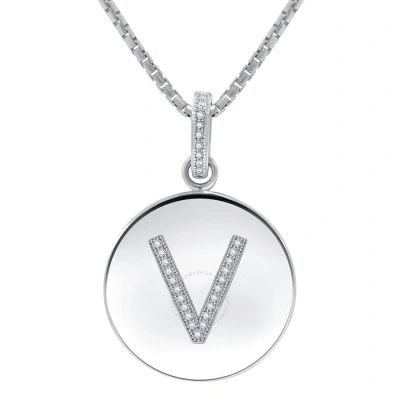 Diamondmuse Diamond Muse 0.10 Cttw Initial Letter Diamond Necklace For Women In White