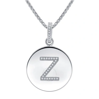 Diamondmuse Diamond Muse 0.10 Cttw Initial Letter Diamond Necklace For Women In Metallic
