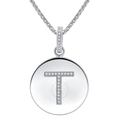 Diamondmuse Diamond Muse 0.10 Cttw Initial Letter Diamond Necklace For Women In White