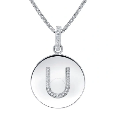 Diamondmuse Diamond Muse 0.10 Cttw Initial Letter Diamond Necklace For Women In White