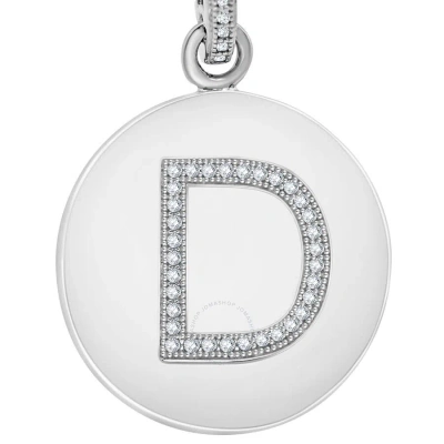 Diamondmuse Diamond Muse 0.10 Cttw Initial Letter Diamond Necklace For Women In Metallic