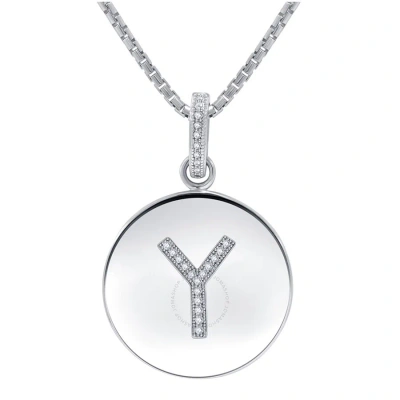 Diamondmuse Diamond Muse 0.10 Cttw Initial Letter Diamond Necklace For Women In White