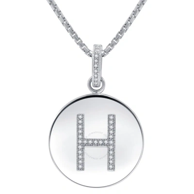 Diamondmuse Diamond Muse 0.10 Cttw Initial Letter Diamond Necklace For Women In White