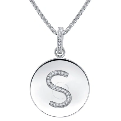 Diamondmuse Diamond Muse 0.10 Cttw Initial Letter Diamond Necklace For Women In White