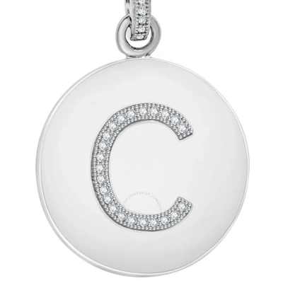 Diamondmuse Diamond Muse 0.10 Cttw Initial Letter Diamond Necklace For Women In White
