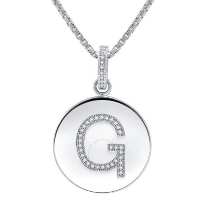 Diamondmuse Diamond Muse 0.10 Cttw Initial Letter Diamond Necklace For Women In White