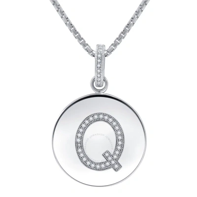 Diamondmuse Diamond Muse 0.10 Cttw Initial Letter Diamond Necklace For Women In White