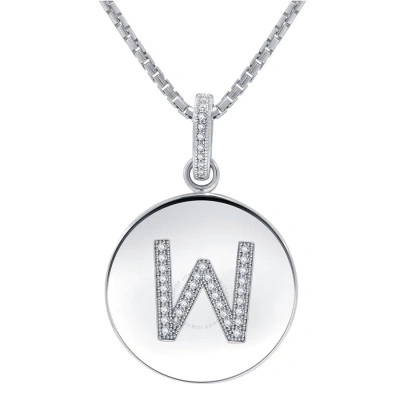 Diamondmuse Diamond Muse 0.10 Cttw Initial Letter Diamond Necklace For Women In White