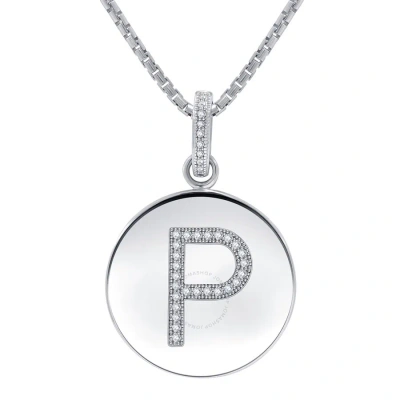 Diamondmuse Diamond Muse 0.10 Cttw Initial Letter Diamond Necklace For Women In White