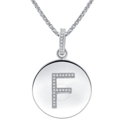 Diamondmuse Diamond Muse 0.10 Cttw Initial Letter Diamond Necklace For Women In White
