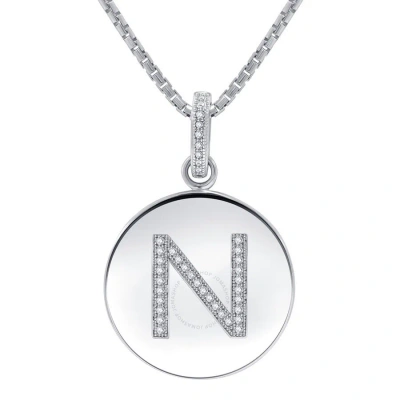 Diamondmuse Diamond Muse 0.10 Cttw Initial Letter Diamond Necklace For Women In White