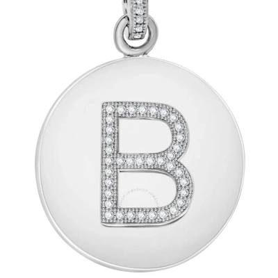 Diamondmuse Diamond Muse 0.10 Cttw Initial Letter Diamond Necklace For Women In White