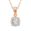 DIAMONDMUSE DIAMOND MUSE 0.10 CTTW PINK GOLD OVER STERLING SILVER DIAMOND STUD NECKLACE FOR WOMEN