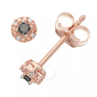 Diamondmuse Diamond Muse 0.10 Cttw Rose Gold Over Sterling Silver Diamond Stud Earrings For Women In Pink